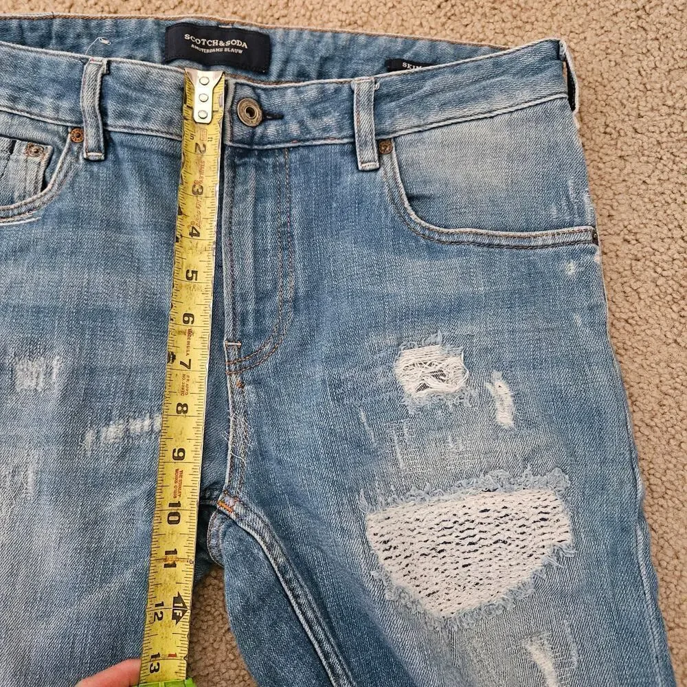 Scotch & Soda Distressed Skim Denim Jeans 33x31